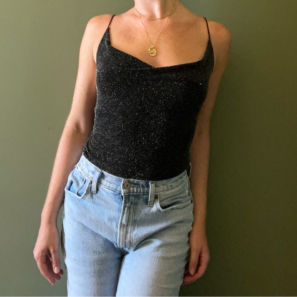 Cowl neck open back top
